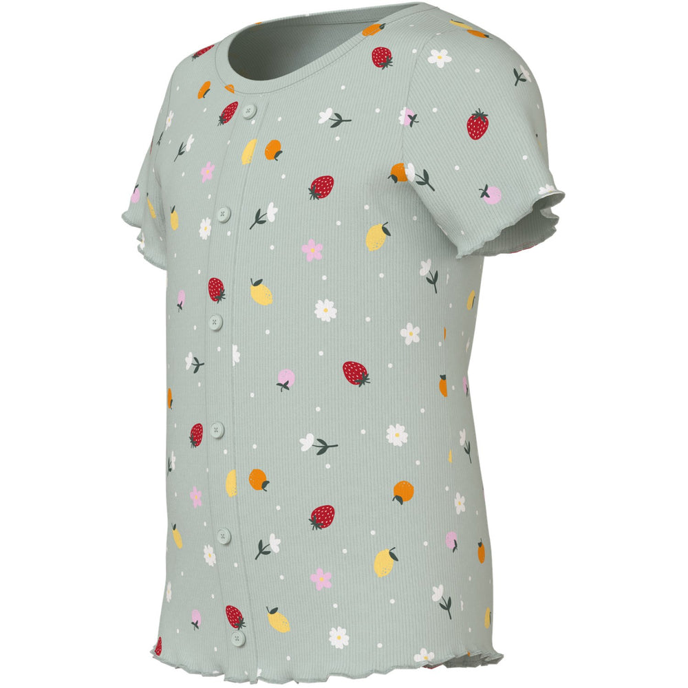 Køb Name It Pale Aqua Fruit Flowers Nmfvemia Aop Ss Slim Top