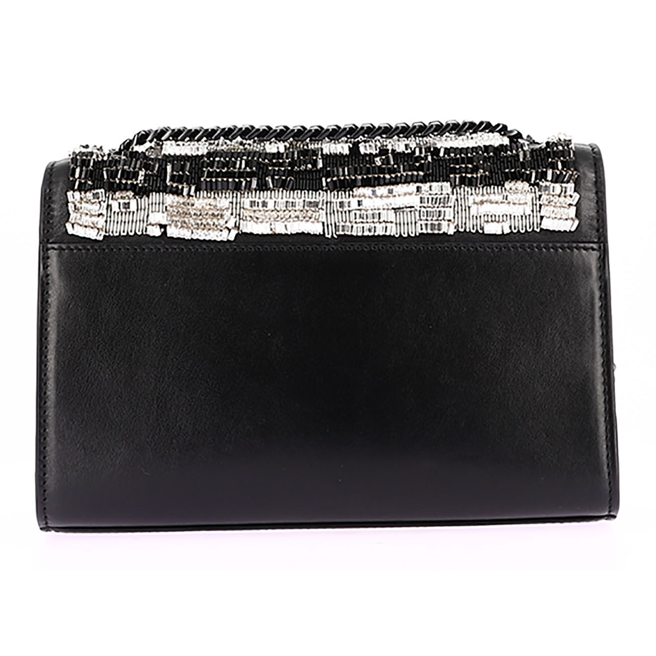 Saint Laurent Sac bandoulière Sunset en Cuir Perles et Strass noir - Neuf avec étiquette - L.20 cm