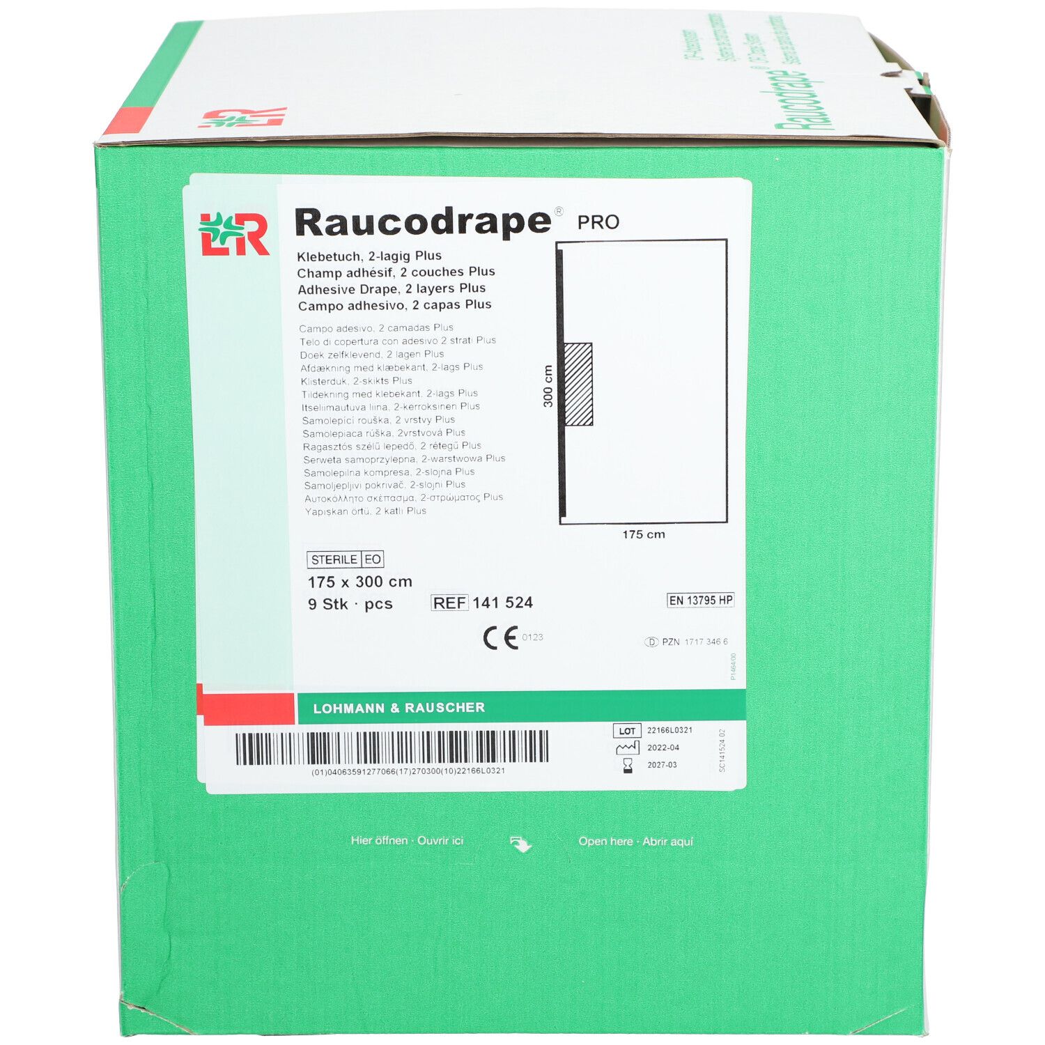 Raucodrape® OP-Klebetücher 175x300 cm steril 2lagig