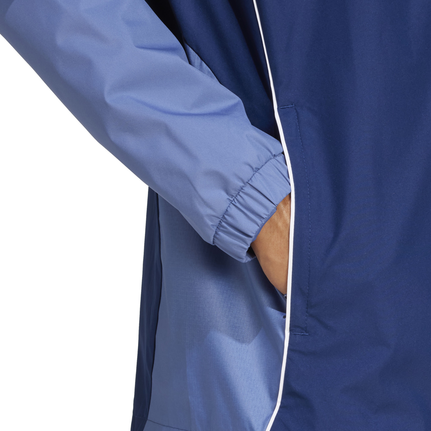 Adidas Tiro 25 Competition Allweather Jack Donkerblauw Lichtblauw
