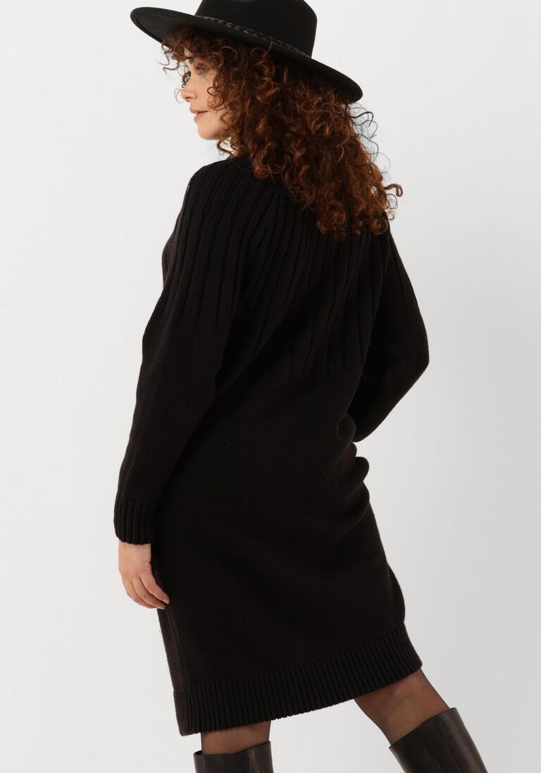SELECTED FEMME zwarte selected femme midi jurk nima ls knit dress camp