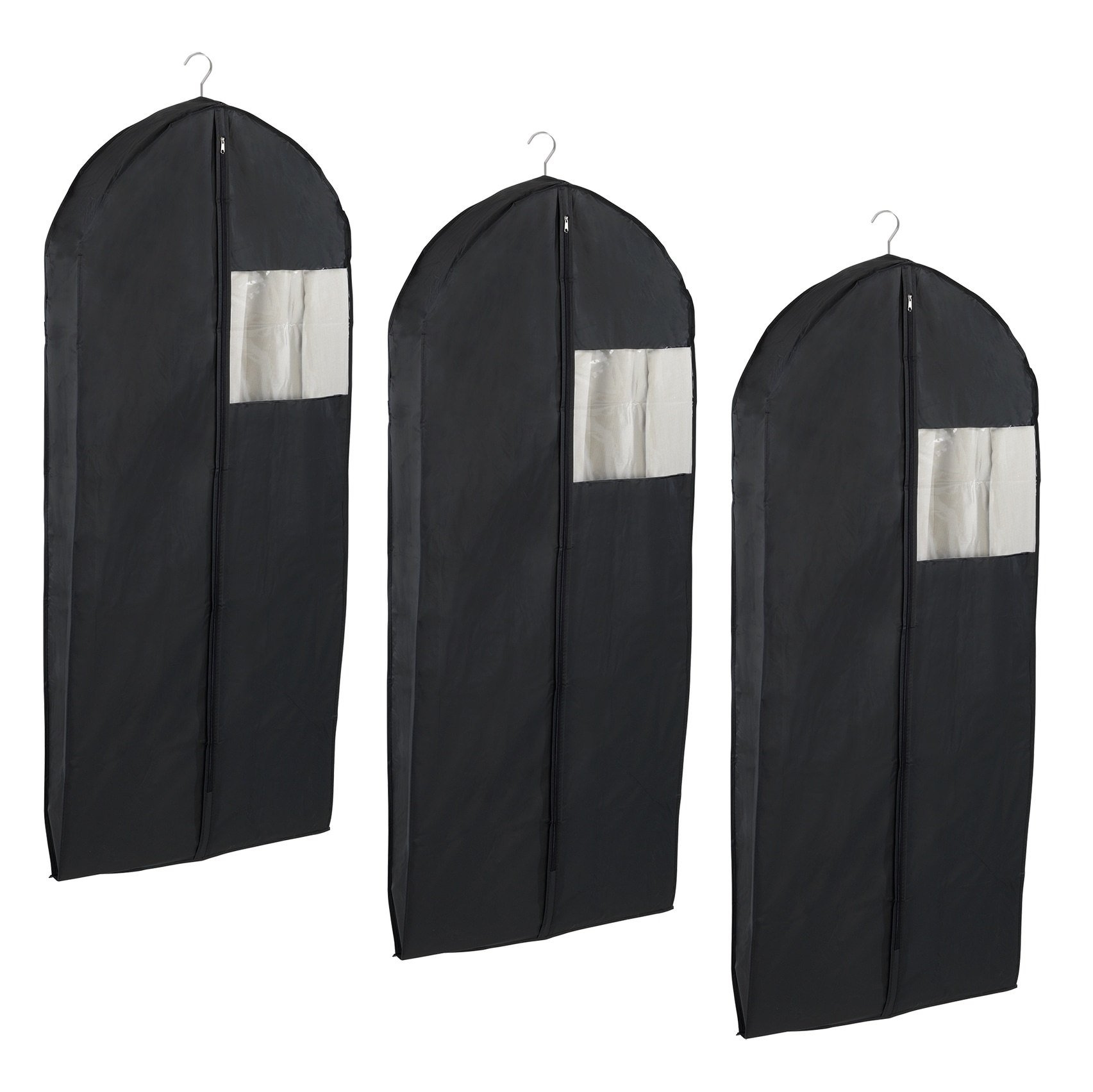 WENKO Kleidersack »Modell Deep Black« Kleiderschutzhülle mit Reissverschluss & Sichtfenster, ideal auf Reisen
