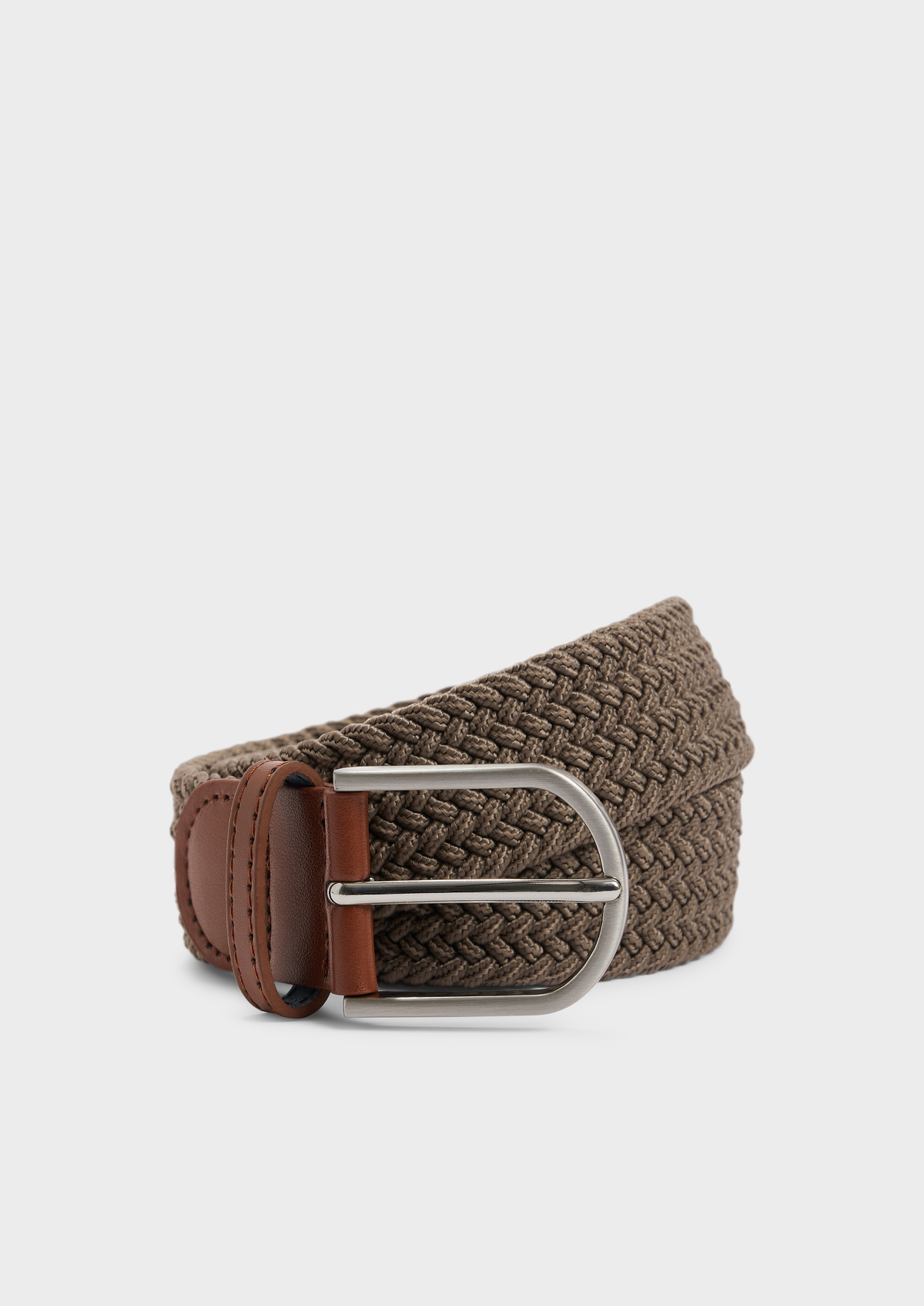 Ceinture tressée taupe