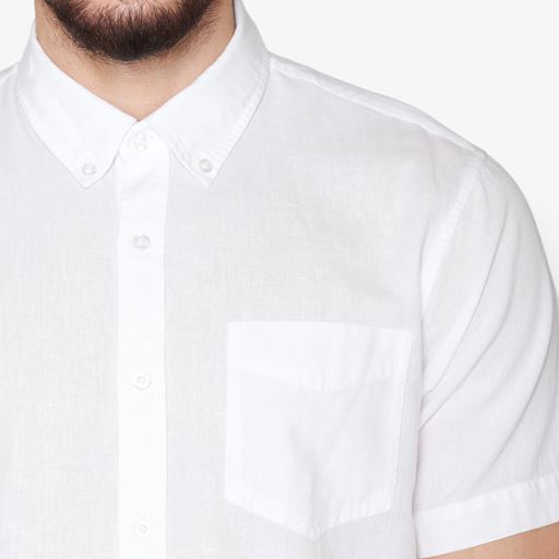 Signal Solid Seersucker Skjorte, White, 3XL