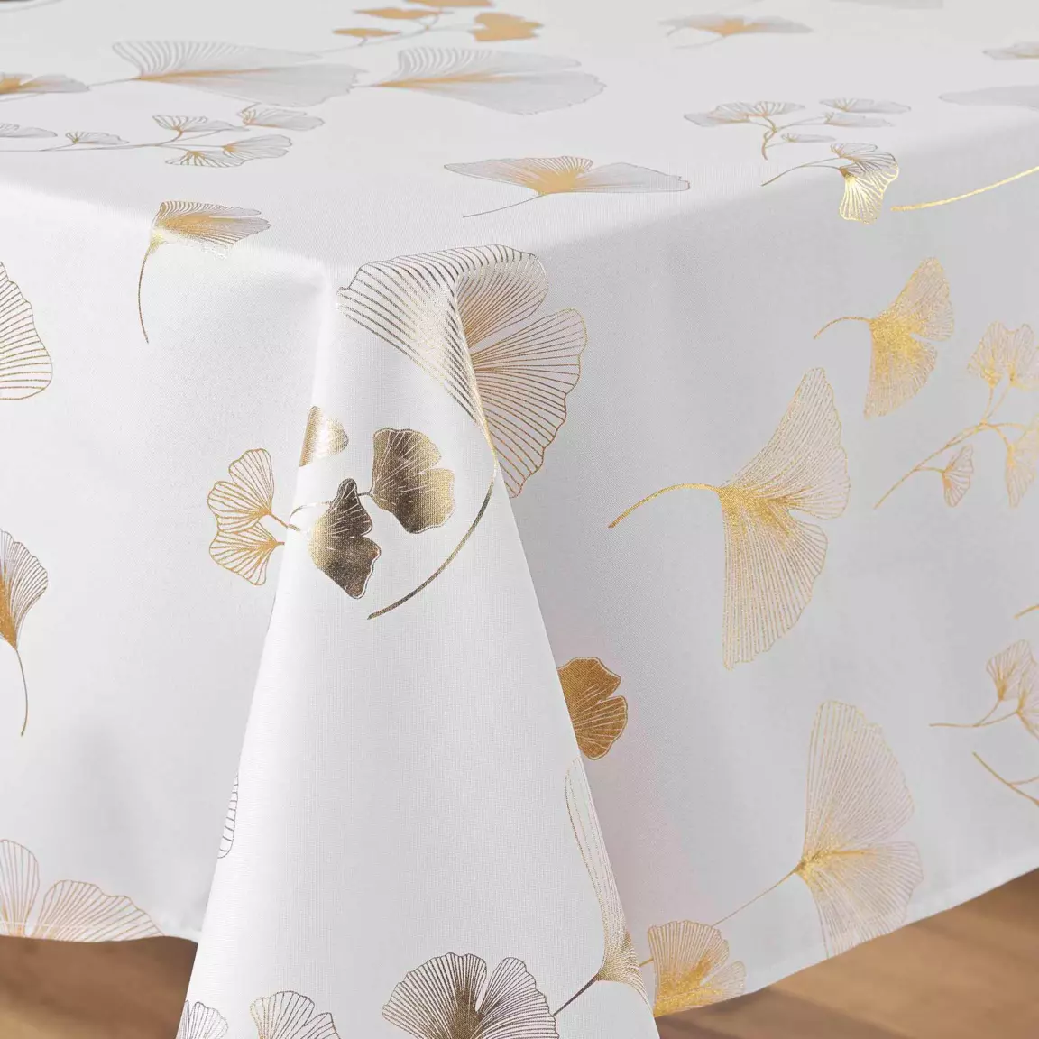 Nappe rectangulaire (150 x 300 cm) Bloomy Blanche