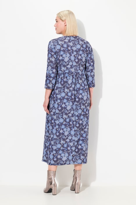 Jerseykleid, A-Linie, Blumenmuster
