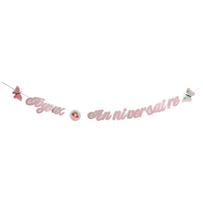 GUIRLANDE LETTRE JOYEUX ANNIVERSAIRE 2.65M PRINCESSE NATURE
