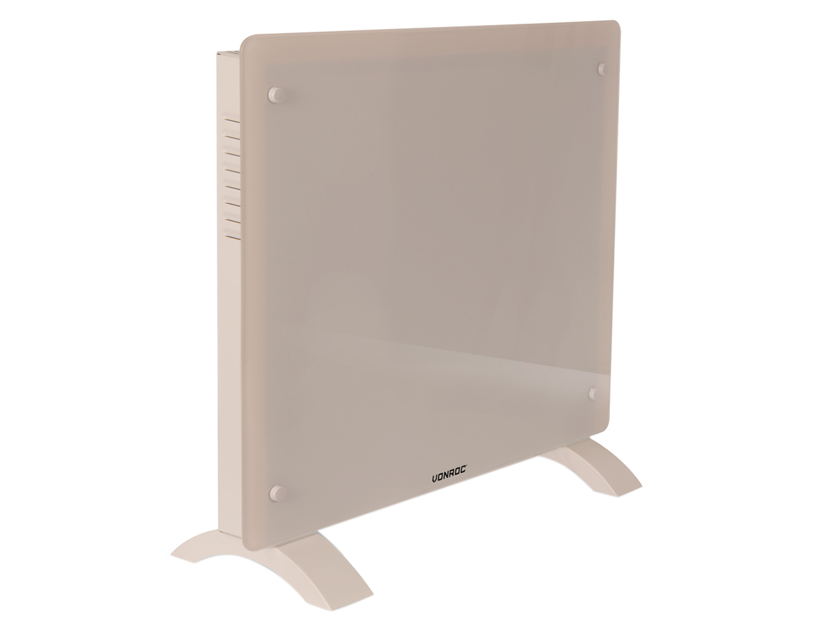 Vonroc 1000 watt glazen paneel convector kachel - Beige