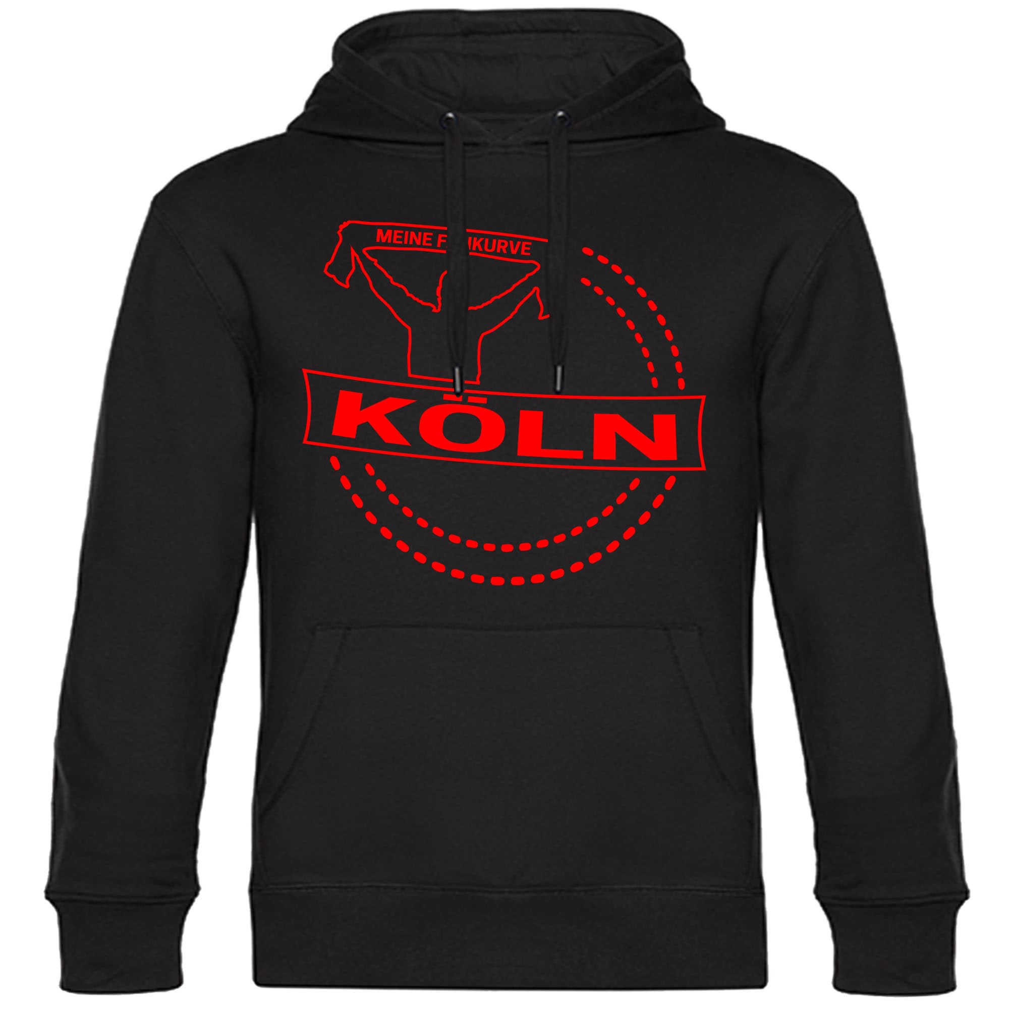 multifanshop® Kapuzen Sweatshirt - Köln - Meine Fankurve - Druck rot