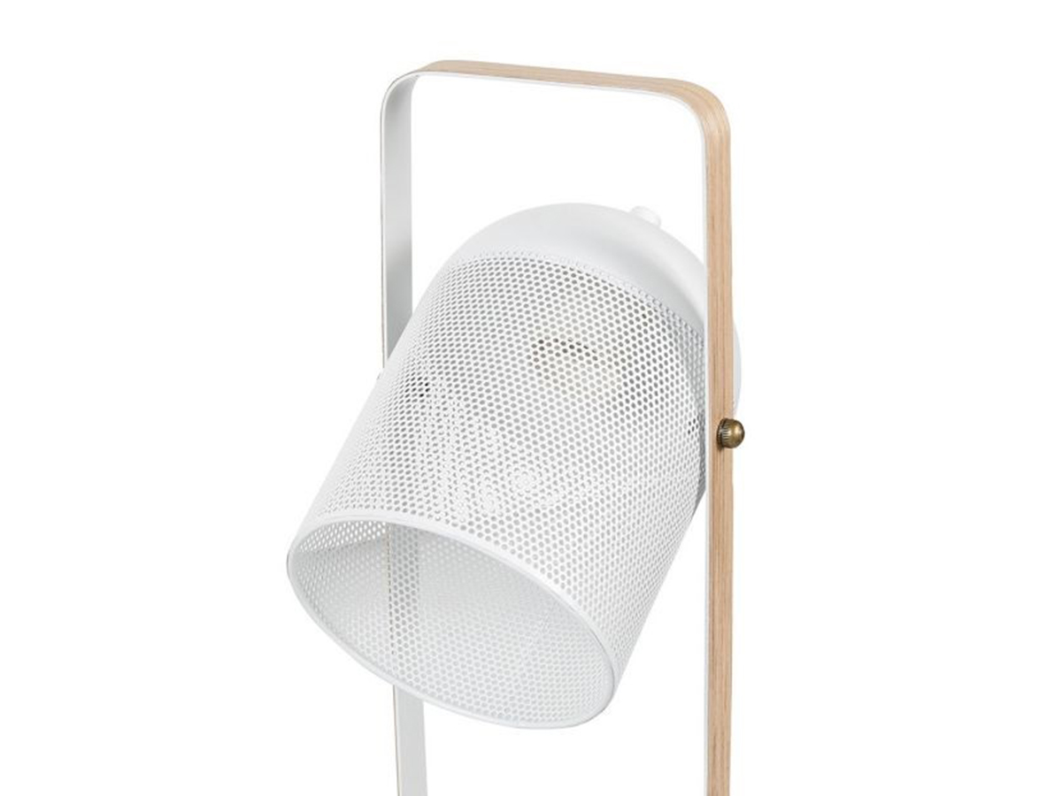 Lampe spot avec anse en métal blanche