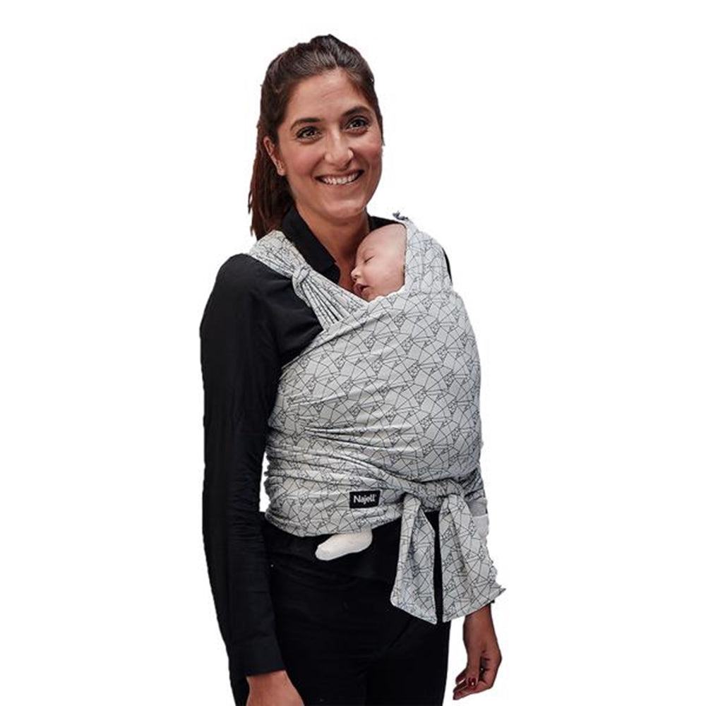 Wrap Strækvikle Grey Print - Najell → Luksusbaby.dk