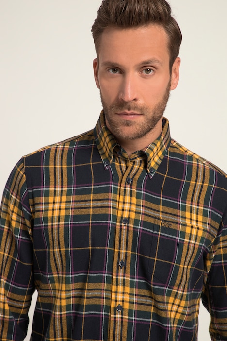 Karo-Flanellhemd, Langarm, Buttondown-Kragen, Modern Fit, bis 8 XL