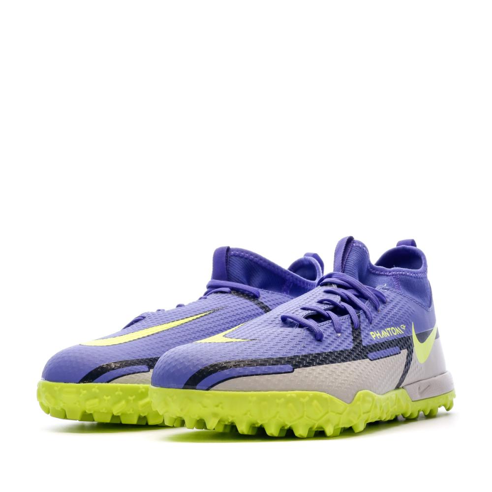 Nike Chaussures de foot Violettes Enfant Nike Phantom Gt2 Academy DF TF