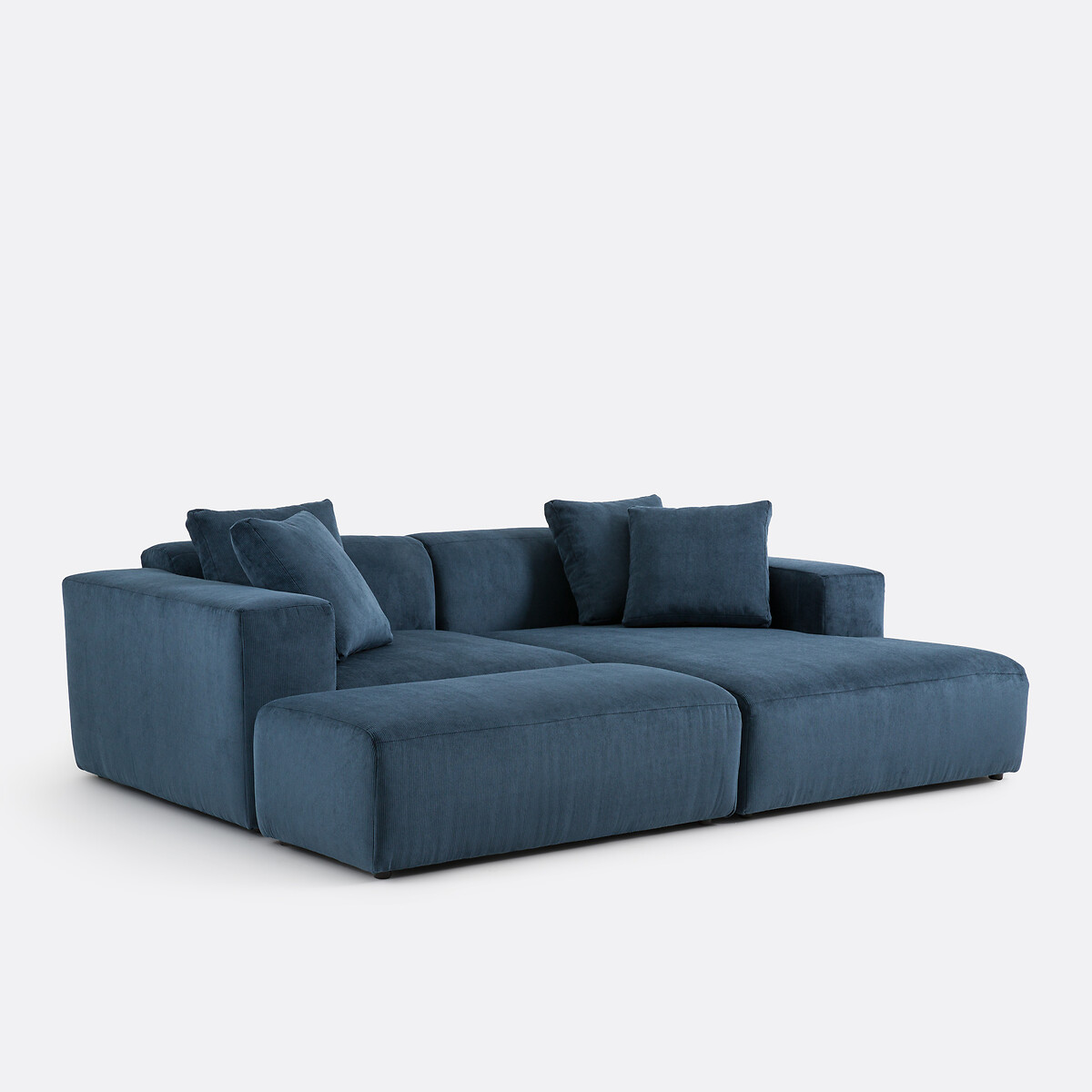 LA REDOUTE INTERIEURS<br>Puff XL, veludo canelado fino, Liora