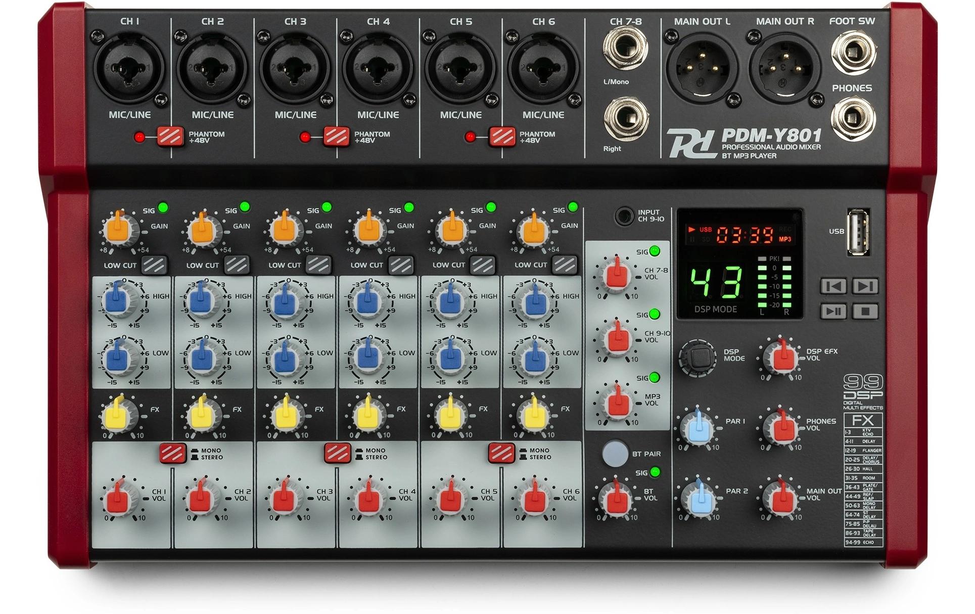 PDM-Y801<br>Kompaktes 8-Kanal Mischpult mit 24-Bit DSP
