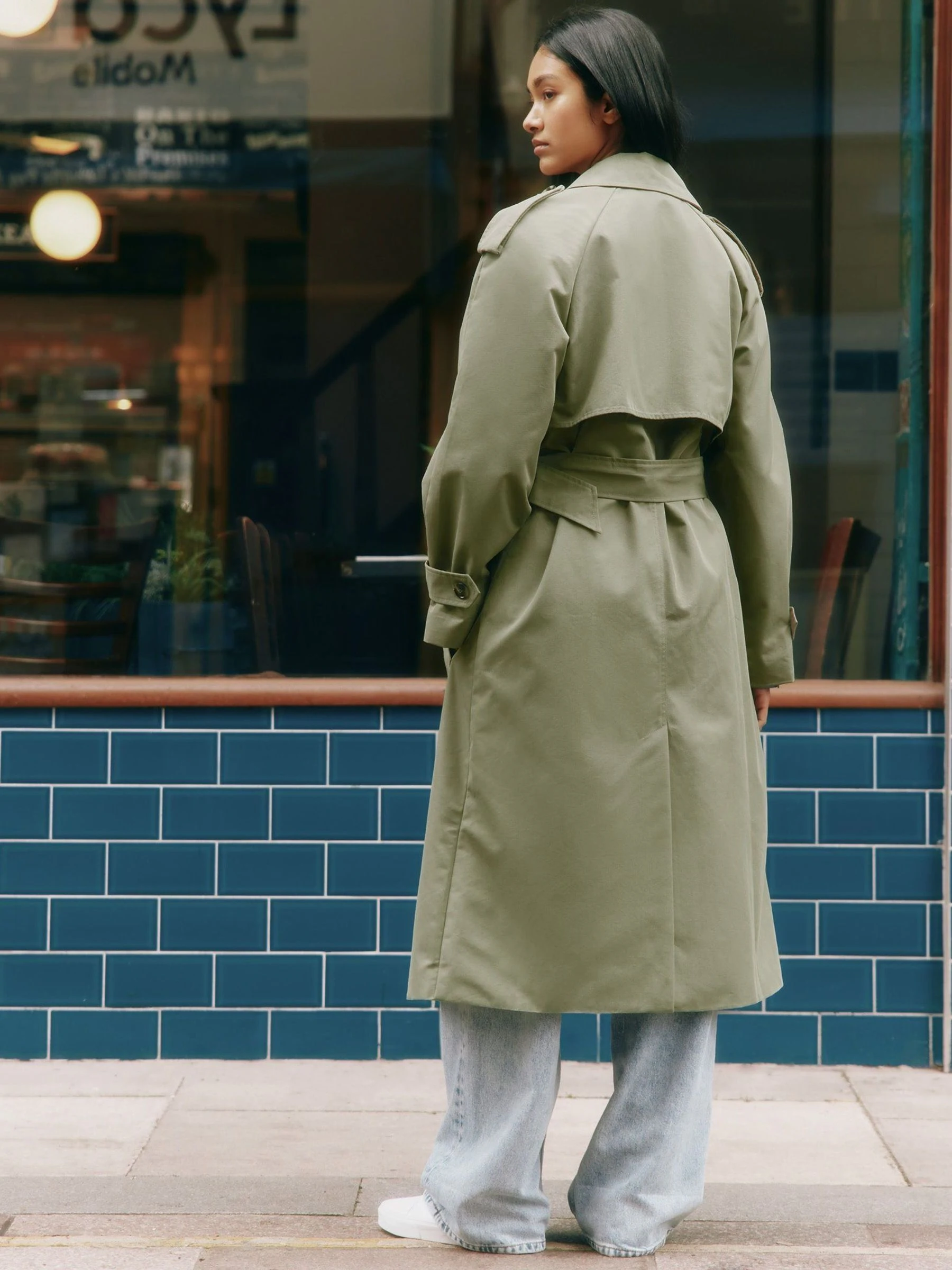 Albaray Green DB Classic Trench Coat