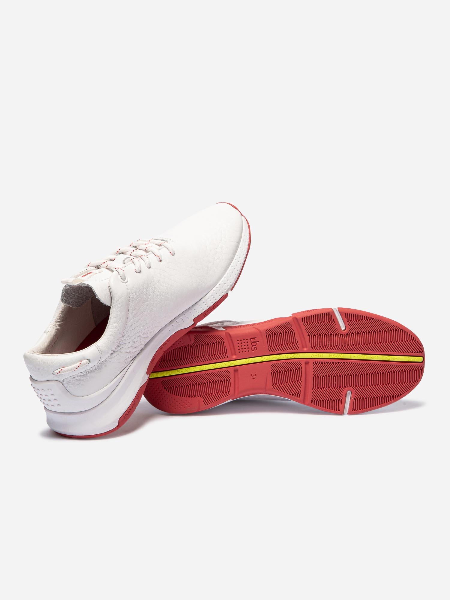 Tennis Femme Confort Cuir Blanc