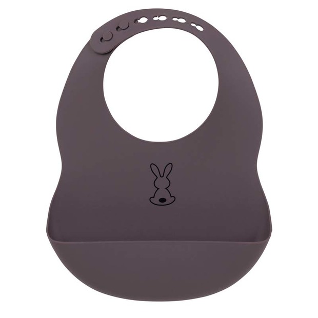 Bavoir en silicone Gris Lapidou - NATTOU