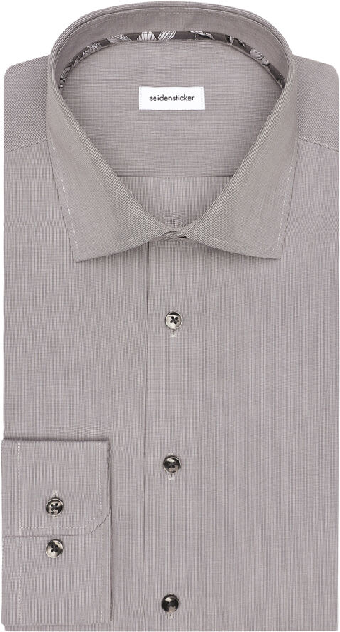 Seidensticker Business Shirt Slim Long sleeve Kent-Collar Uni Grey