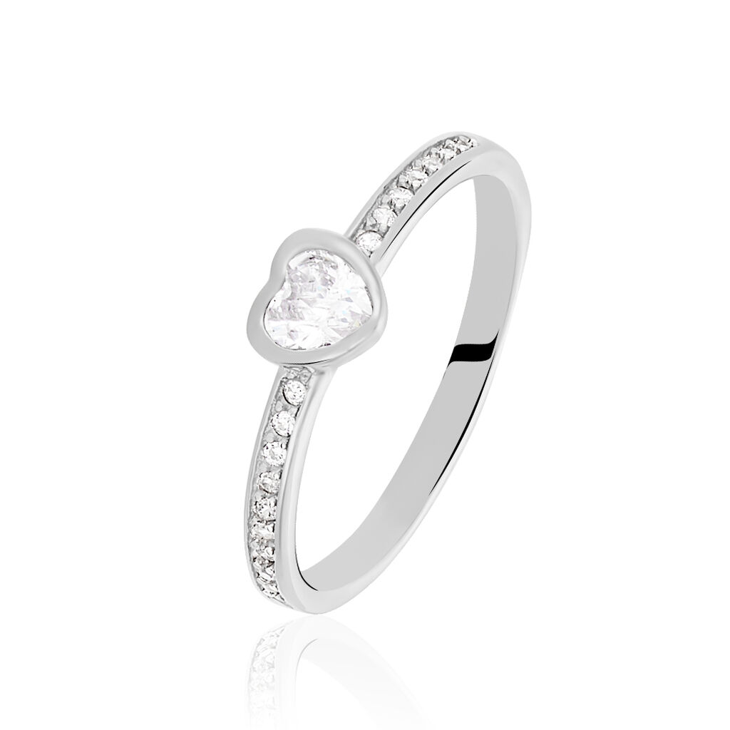 Bague Solitaire Mathylda Argent Blanc Oxyde De Zirconium