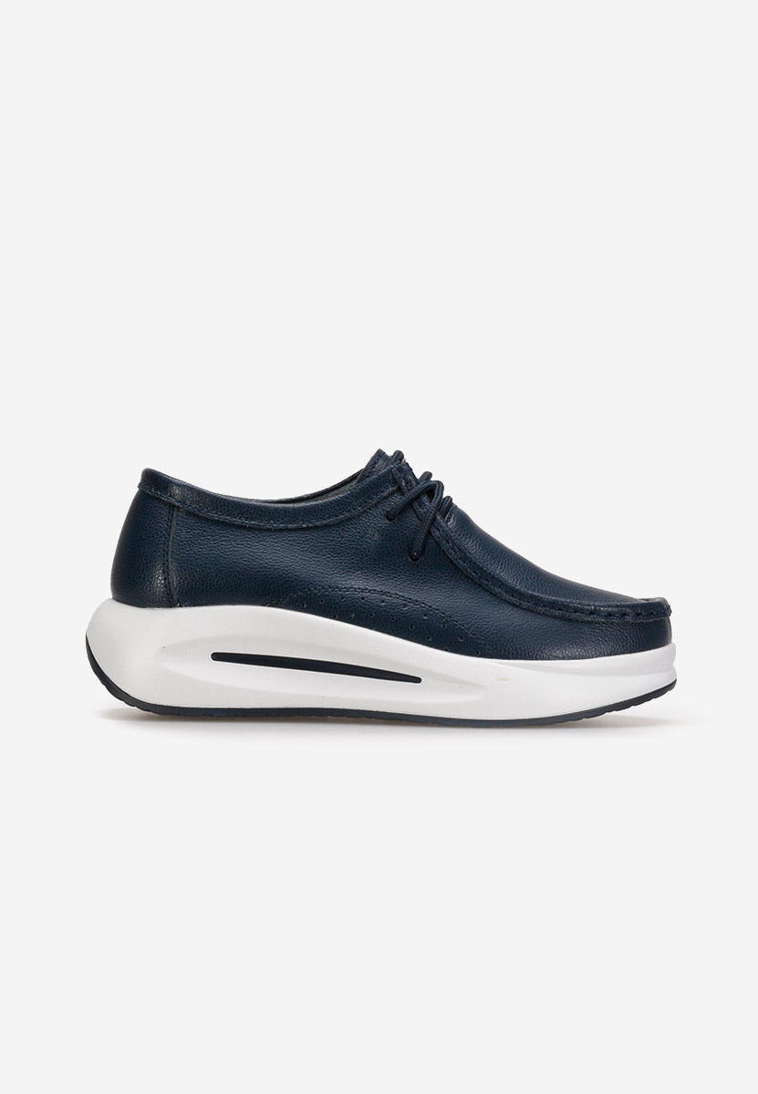 Mocassins femme en cuir marine Albeida V2