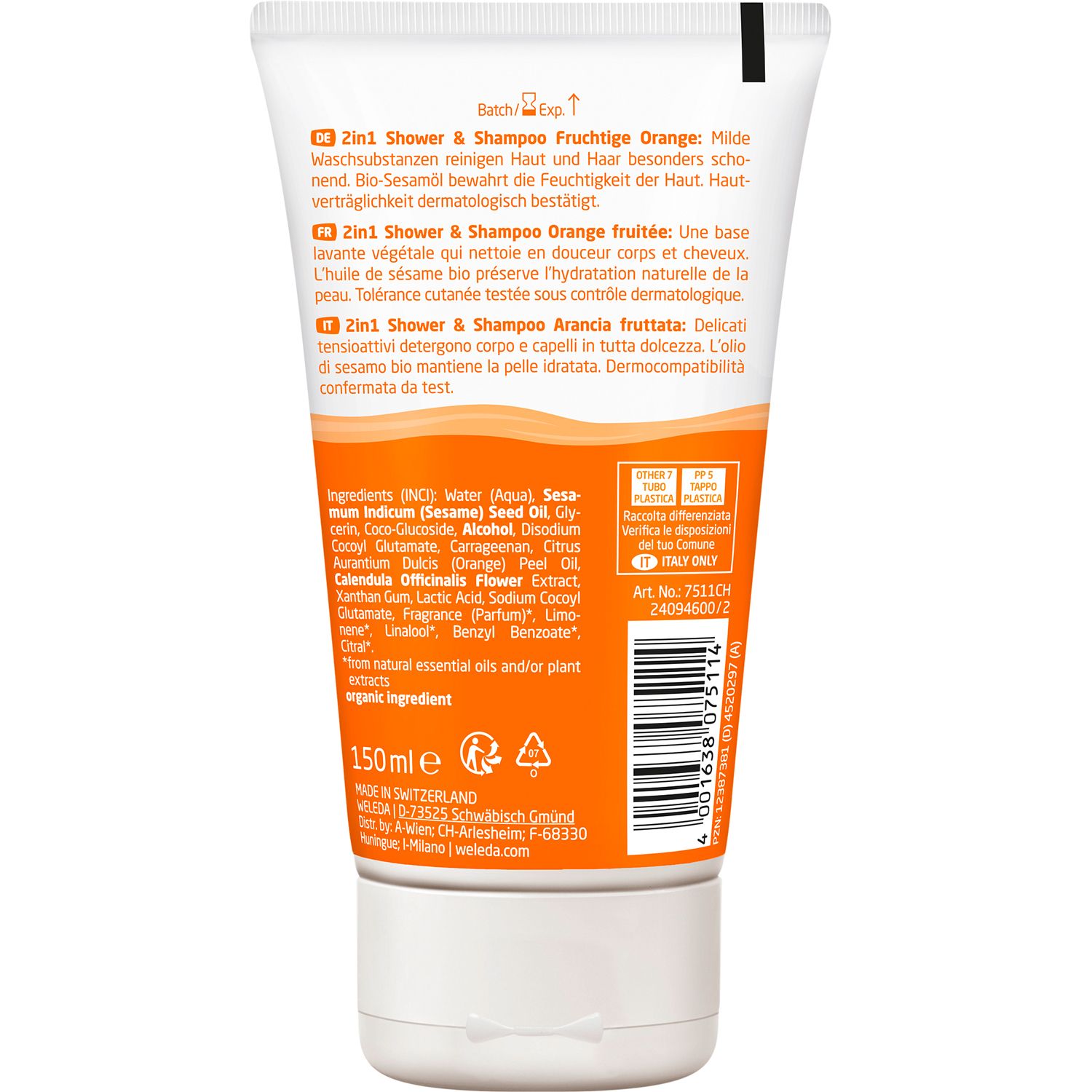 Weleda Kids 2in1 Shower & Shampoo Fruchtige Orange