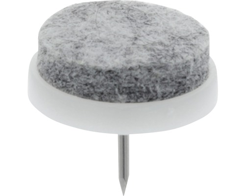 Tarrox viltglijders met spijker, 20 mm rond, grijs, 24 stuks