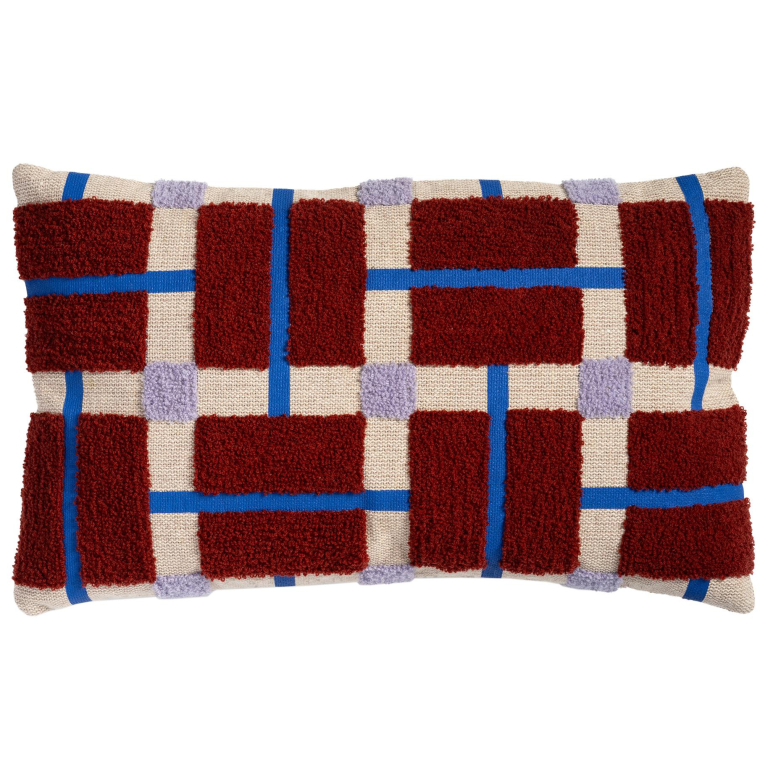 &klevering Plano kussen 50x30 bordeaux