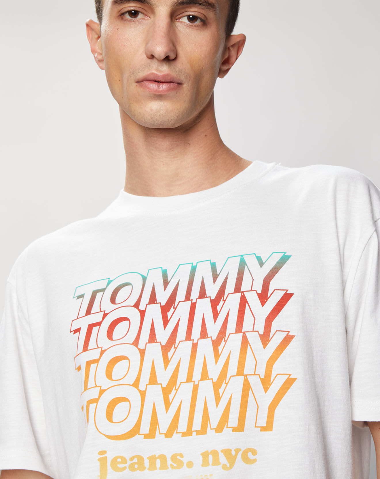Tommy Jeans T-Shirt Logo Repeat écru