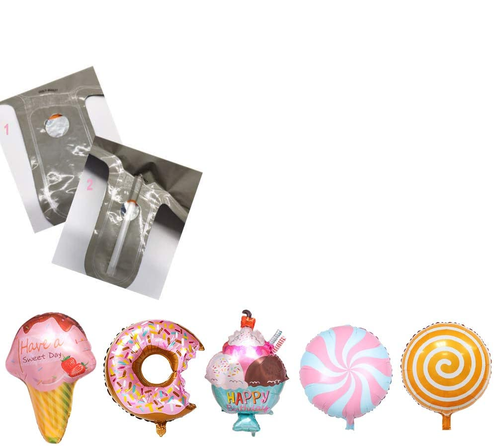 (90-tlg. Set) Happy Birthday Girlande Süssigkeiten Party Deko   Latex- und Folienballons / Kuchenstecker / Haut Sticker - Rosa / Grün