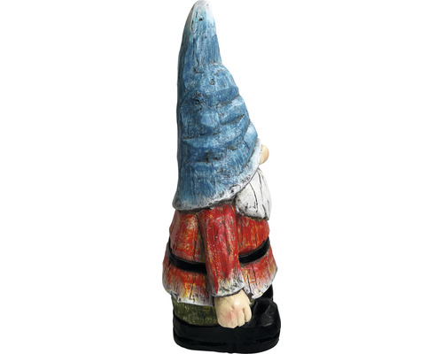 Tuinfiguur, decoratief figuur, Lafiora kabouter met lantaarn, 31,5 x 23 x 56,5 cm, rood