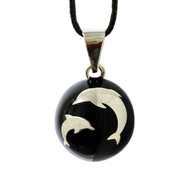 Bijou de grossesse Bola Black with Silver Dolphins - BOLA