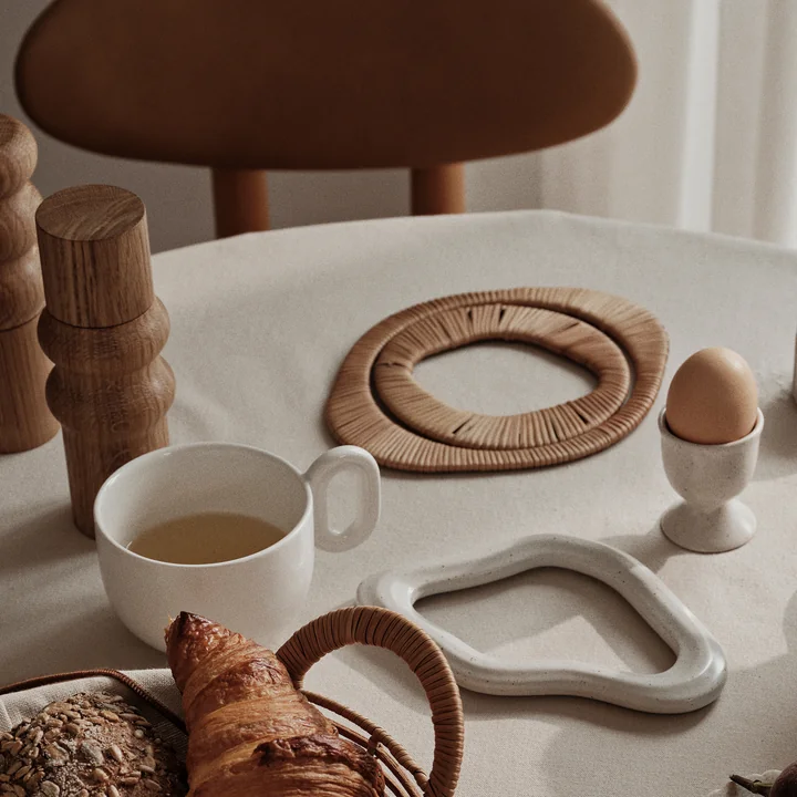 Broste Copenhagen - Tini Untersetzer, Rattan / Eisen (2er-Set)