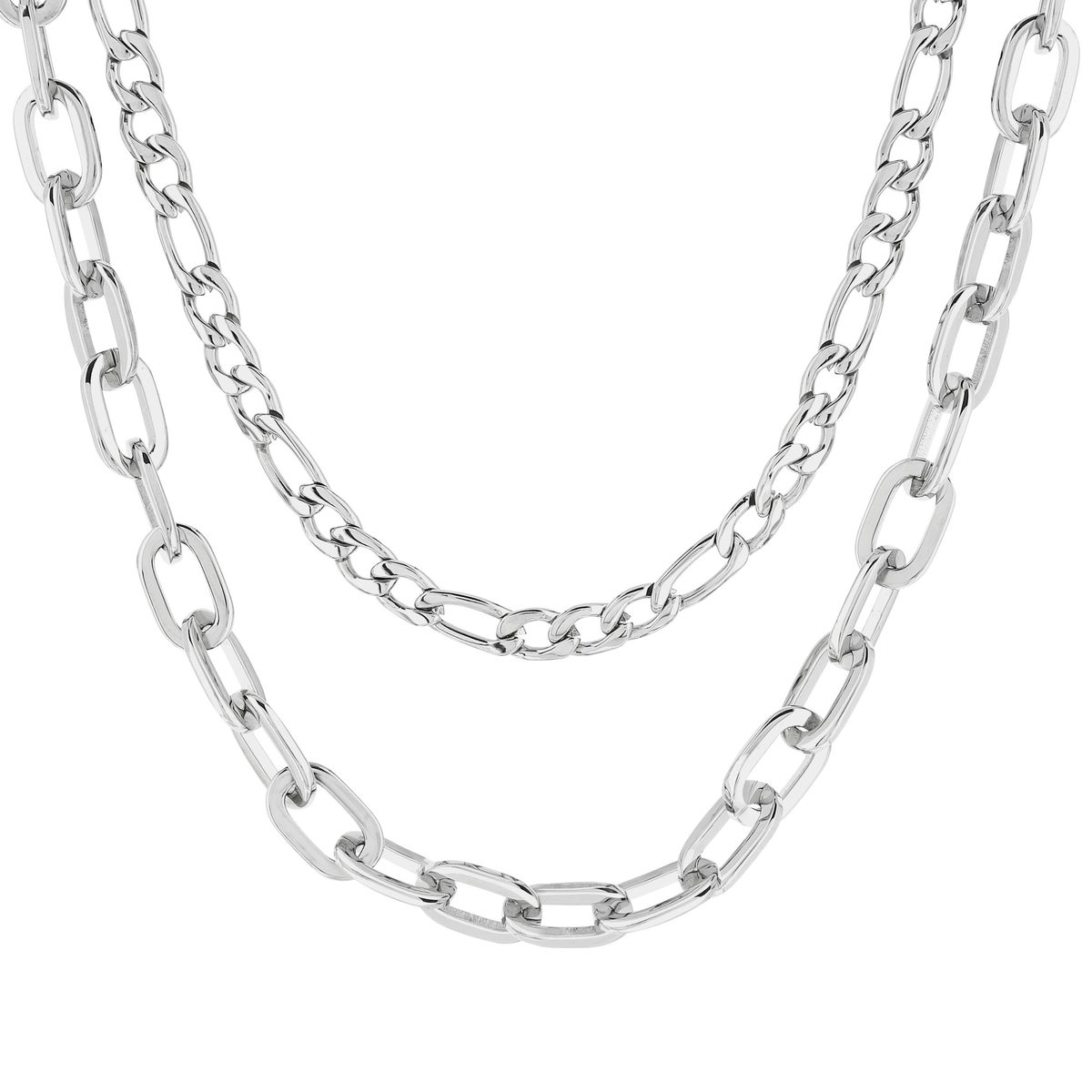 Collier acier maille cheval et fantaisie 44,5 cm