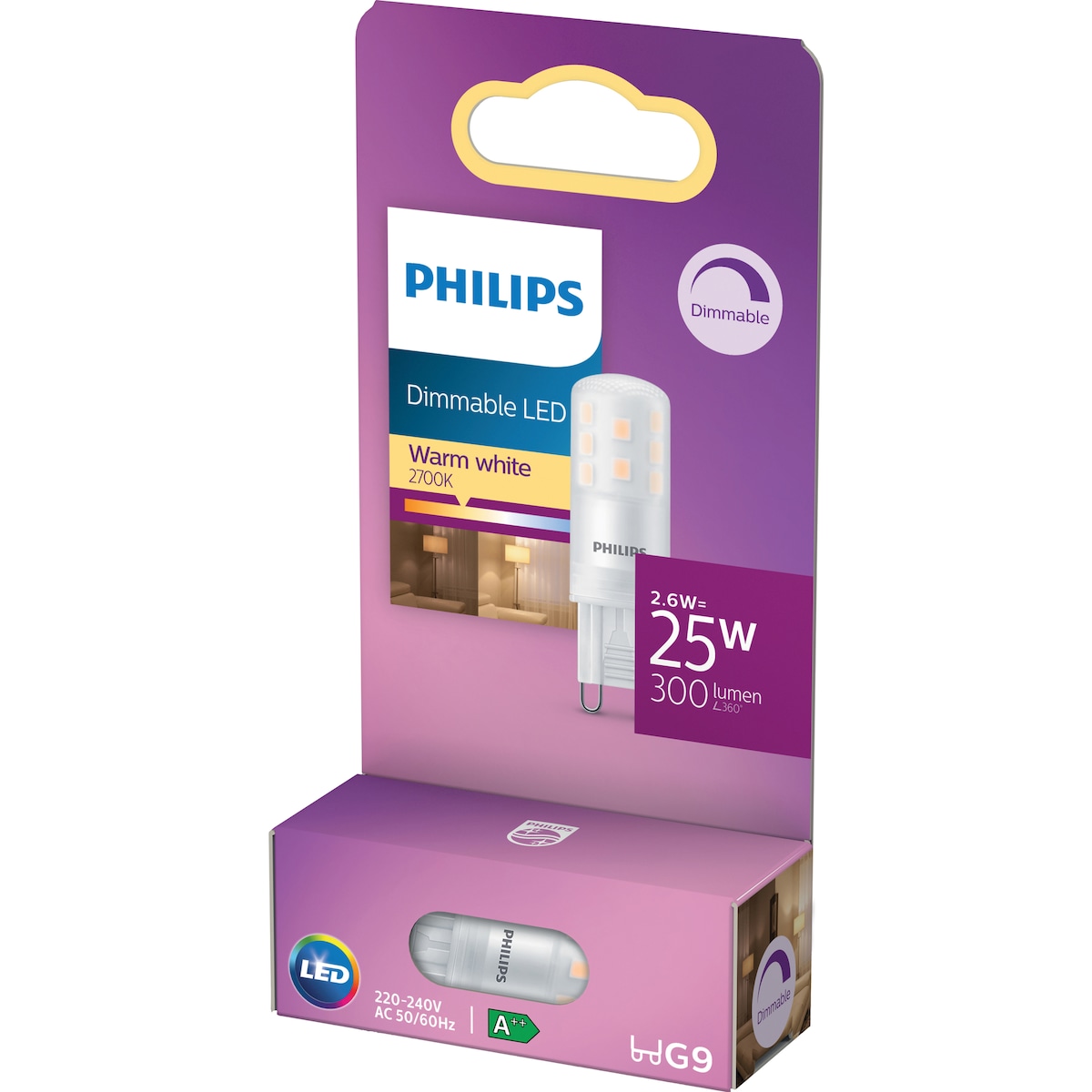 Philips LED-spotlys 2,6W G9