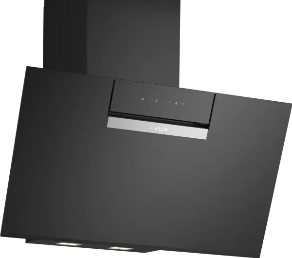 Bosch Serie | 4 DWK87FN60 - Hætte - skorsten vinklet - bredde: 79 cm - dybde: 43.3 cm - udtrækning og recirkulation (-) - sort