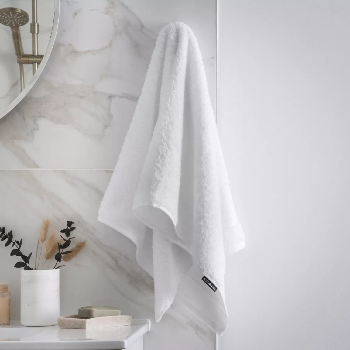 Serviette de bain coton bio (50 x 90 cm) Méline Blanc chantilly