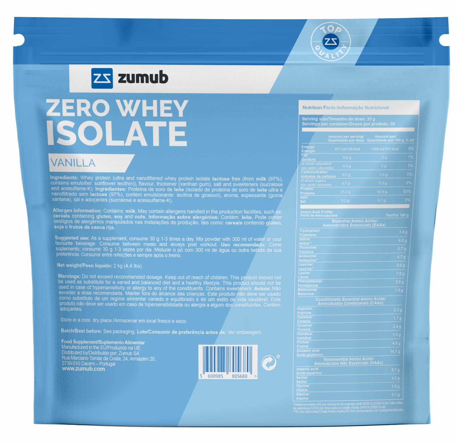 Zumub Zero Whey Isolate 500g