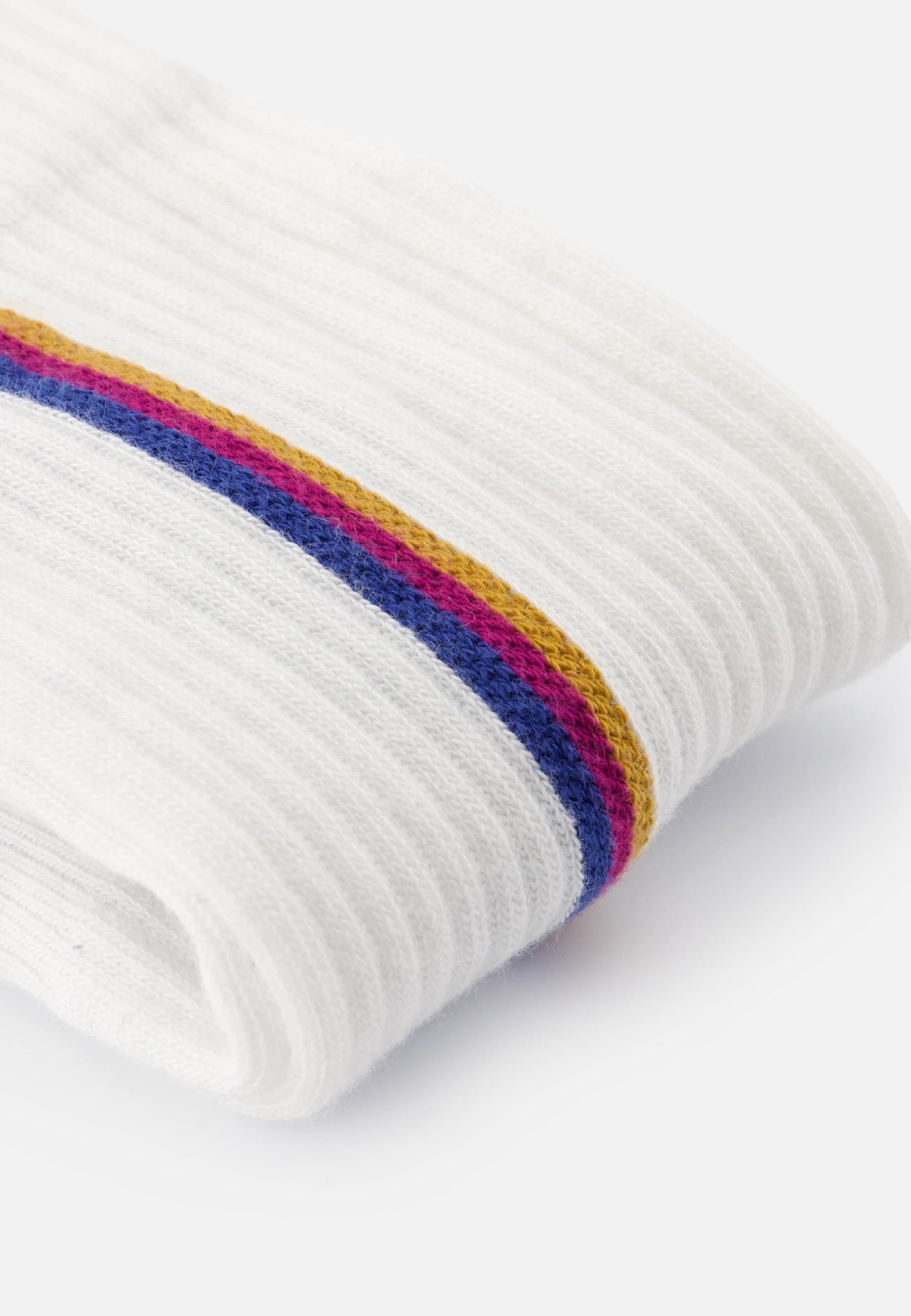 Chaussettes mi-hautes-Wilfried Lignes Acier Betterave