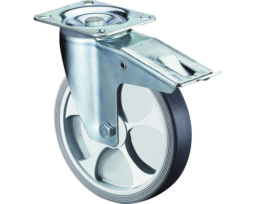 BS Rollen Zwenkwiel L420.B44.081 thermoplast vergrendelbaar Ø 80 mm tot 100 kg met plaat 105x80 mm