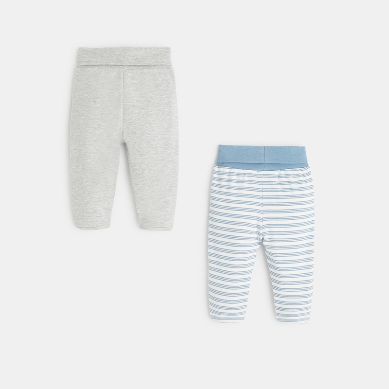 Pantalon à pieds (lot de 2) bleu naissance