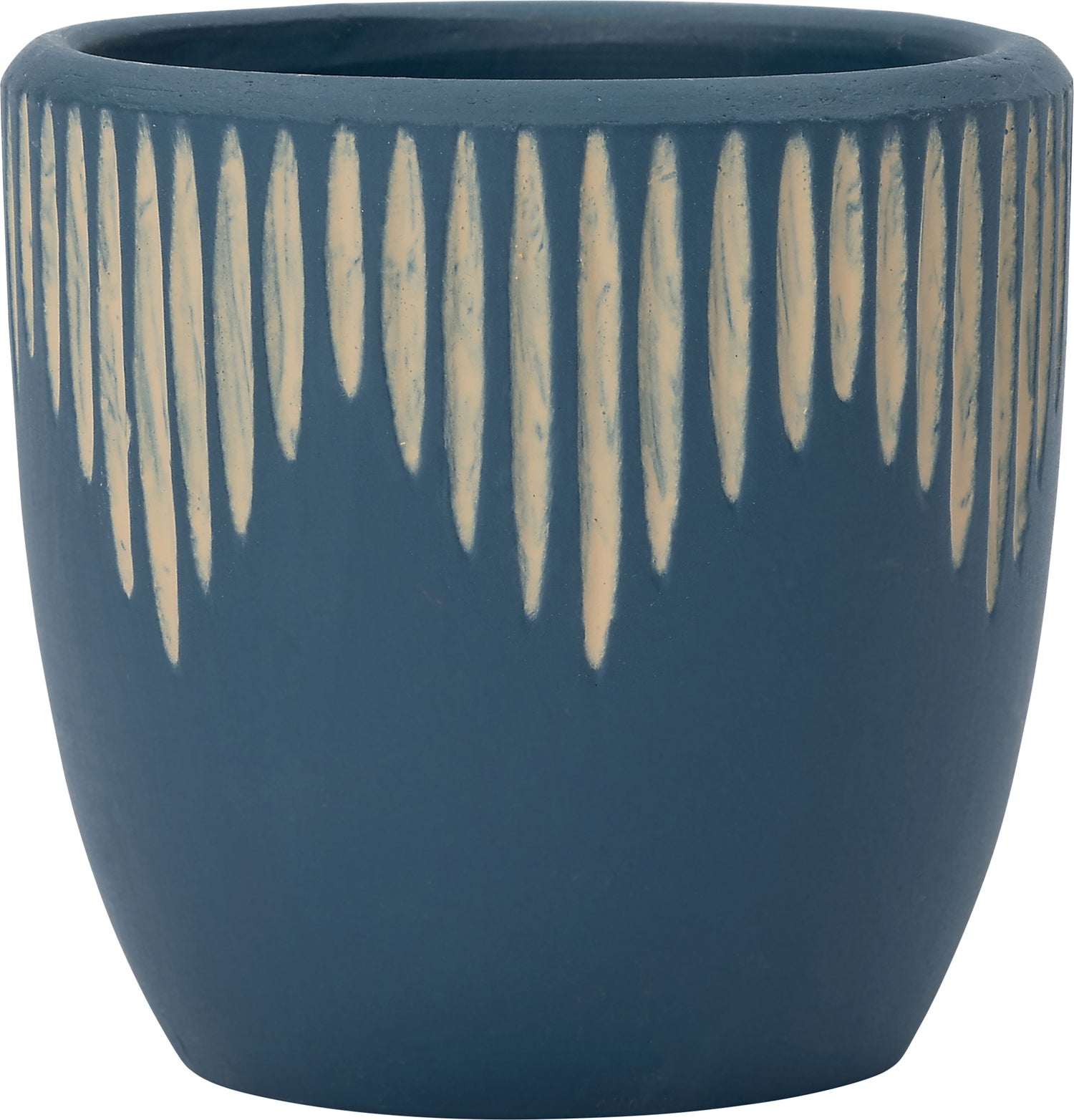 Intratuin pot Brent blauw / crème D 13,5 x H 12,5 cm