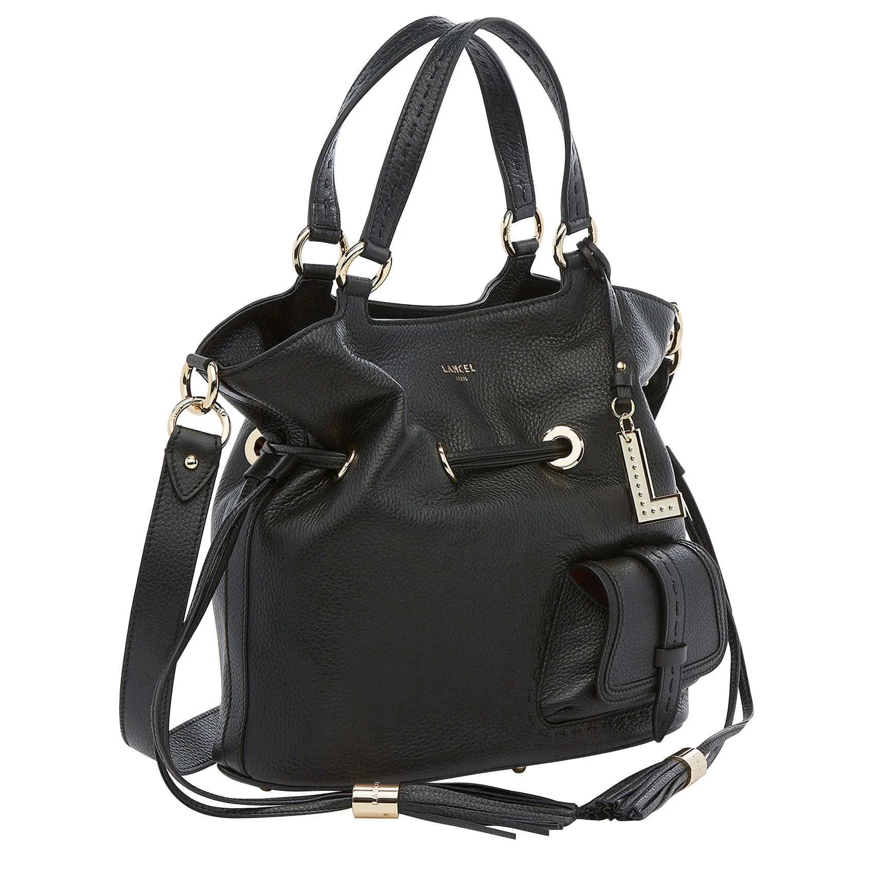 Sac seau en cuir grainé | Noir