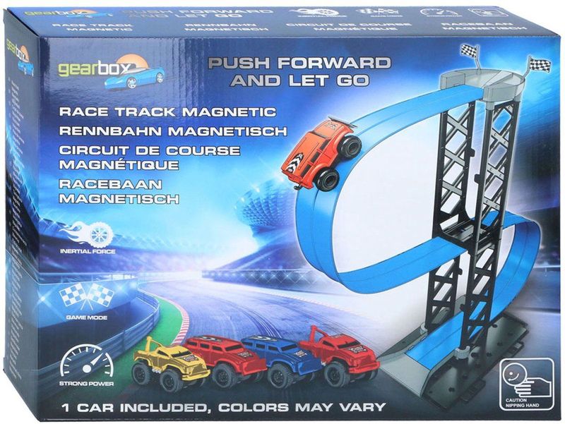 Gearbox - Magnetische Racebaan - Blauw - 12 Onderdelen - Inclusief Auto