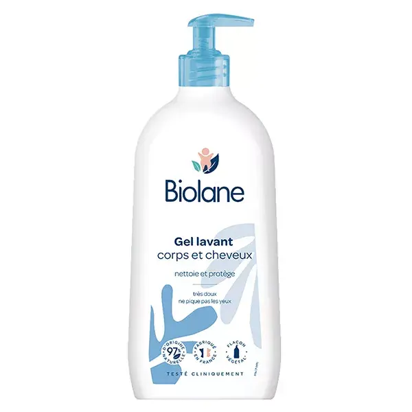 Biolane - Gel para Corpo e Cabelo - Pele Sensível - Cabelo Fino - Bebê - 750ml