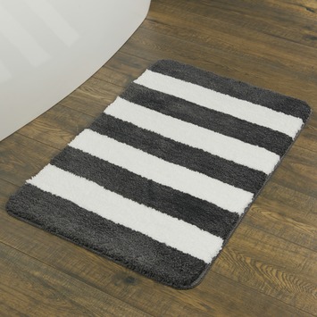 Sealskin Linje badmat grijs met wit 60 x 90 cm