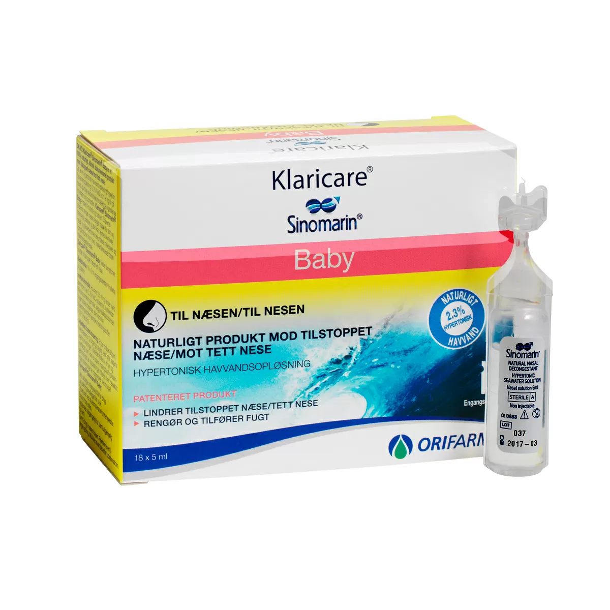 Klaricare Baby Næsedråber 18 x 5 ml - 90 ml