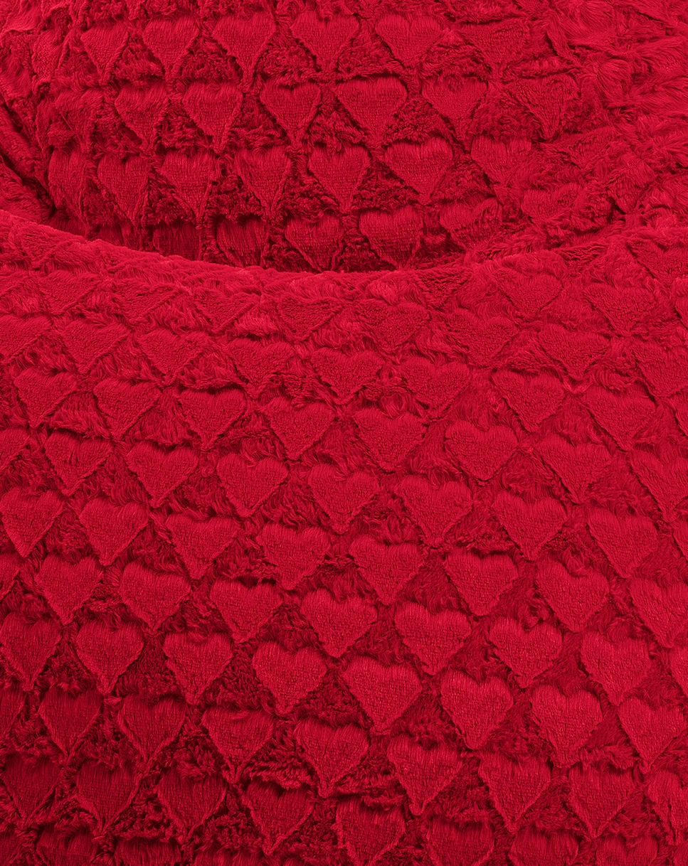BeanBag FLUFFY HEARTS XL, 70 x 110 (Farbe: rot)
