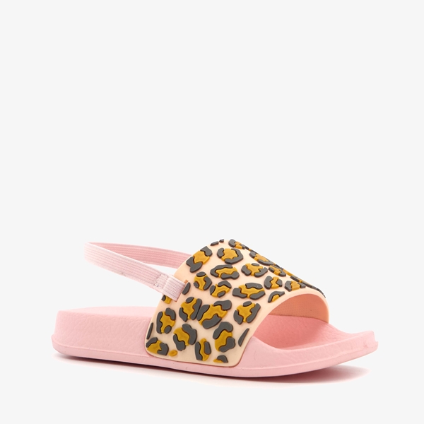 Kinder badslippers met luipaardprint
