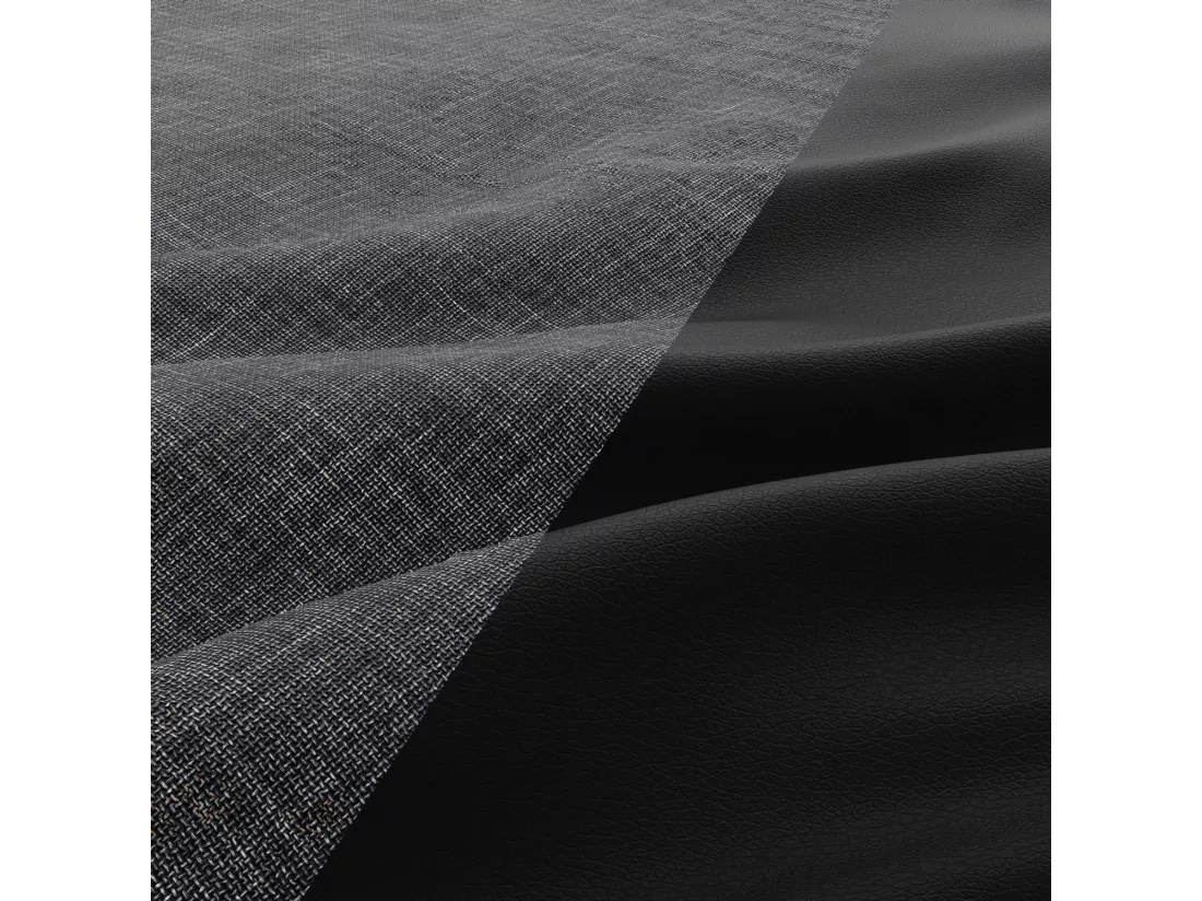 Canapé d'angle en U avec fonction sommeil, 2 méridiennes, Noir + Noir
